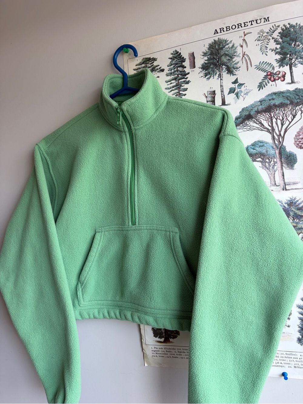TNA cropped polar fleece quarter zip green XS - Picture 2 of 5